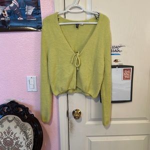 Lime Green Crop Sweater